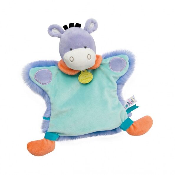  - marionnette âne vert violet 25 cm 